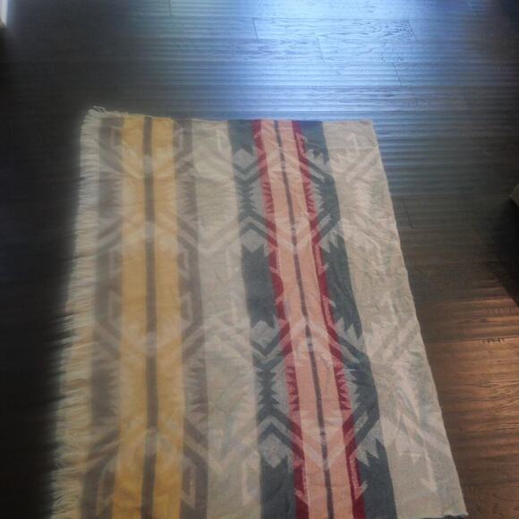 Pendleton White Sands Throw Blanket Cream Ivory Southwester Aztec Design 50x70 - Picture 9 of 14